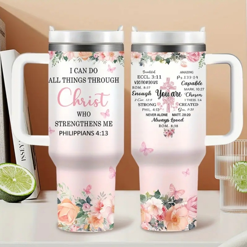 360° SUBLIMATION Christian 40oz Tumbler Mug. 12 Hour Cold 12 Hour Hot